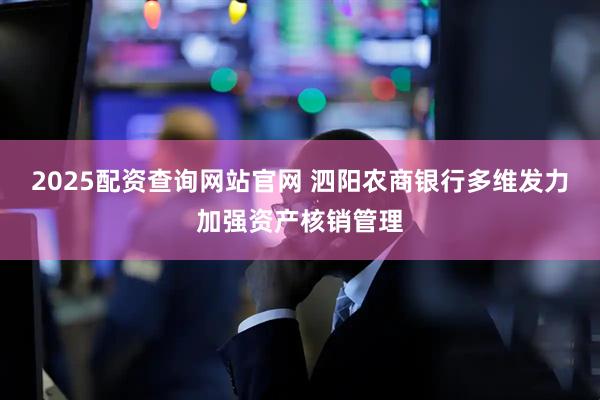 2025配资查询网站官网 泗阳农商银行多维发力加强资产核销管理